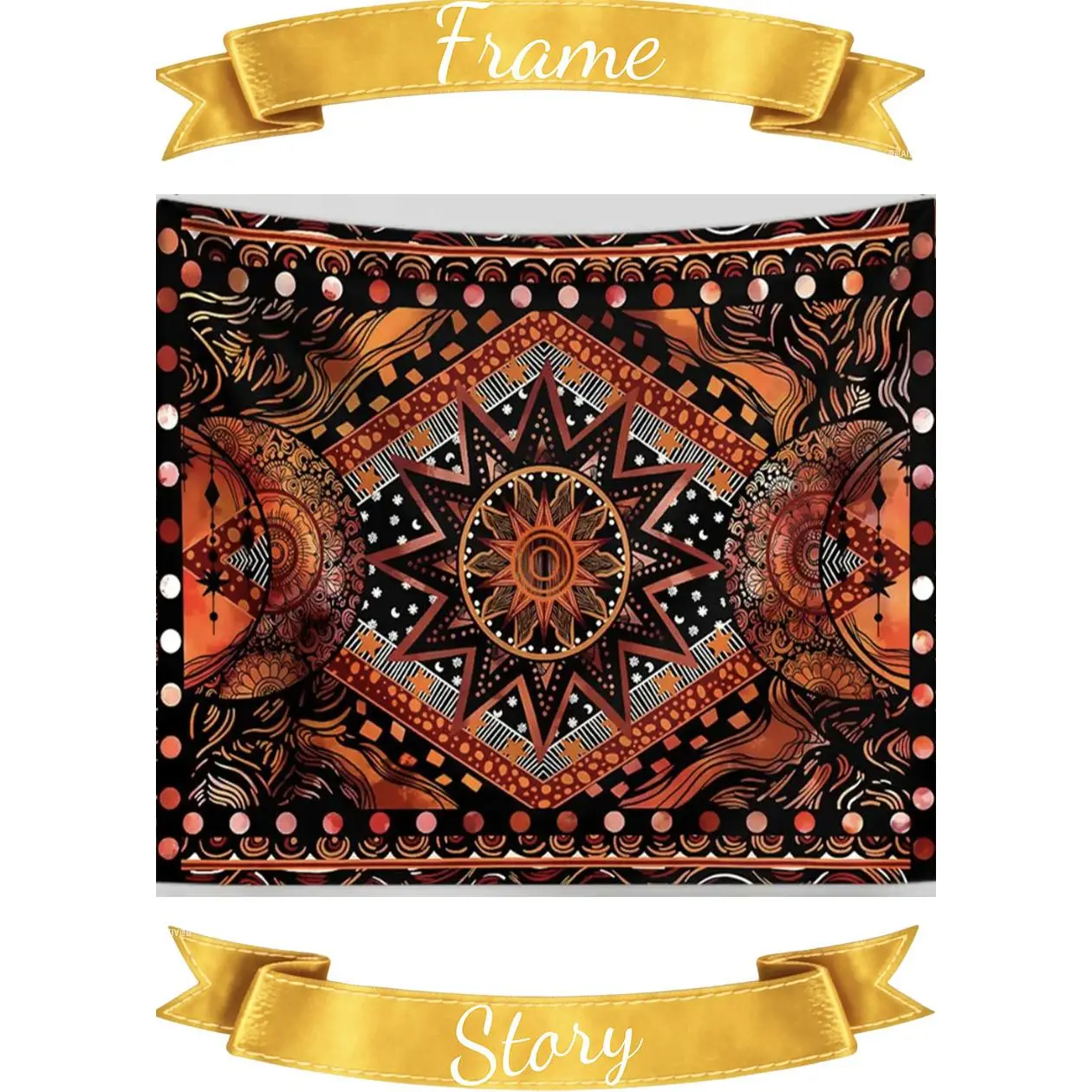 Decor for Home Living Room Bedroom Dormitory, Decoration Items, Tapestry Wall Mural, Wall TapestriesVintage Sun & Moon Pattern Tapestry, 1 Count Colorful Bohemian Geometric Tapestry, Wall Hanging