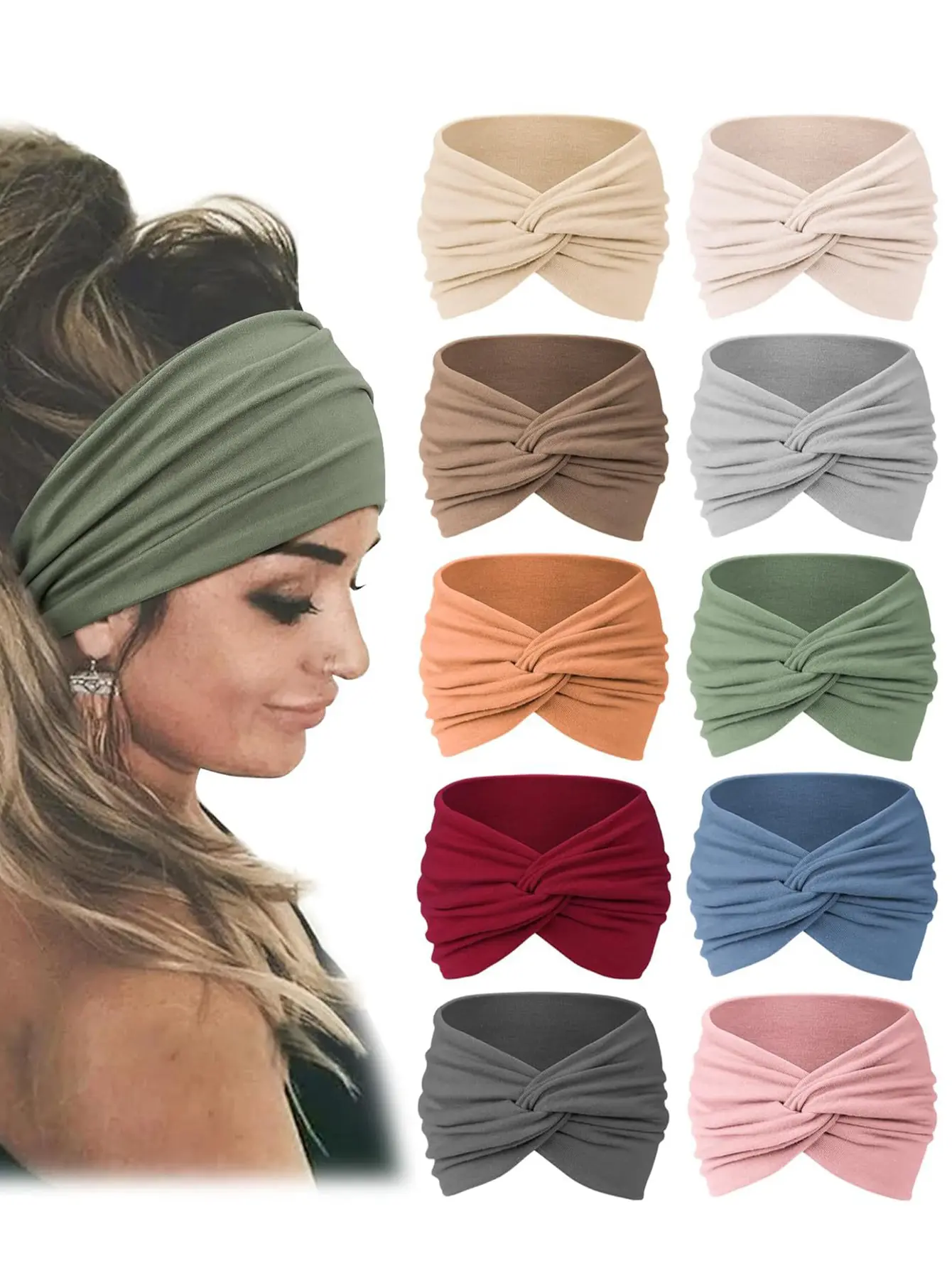 African Stretch Headbands - Wide, Stretchy Material for Stretch Fit, Easy On/Off Comfort, Versatile Multi-Color Hair Accessory, African Headbands