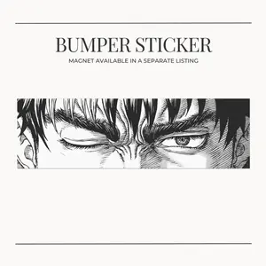BUMPER STICKER Anime-Inspired Berserk Guts Manga Car Bumper Magnets - Perfect for Anime Fans, Custom Vehicle Decor, Gifts, Collectibles, Manga Fans