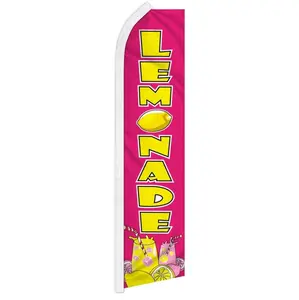 Lemonade Theme Polyester Fabric Super Banner - 11.5x2.5ft Wind-Resistant Backdrop with Curved Sleeve for Home & Festive Party Advertising
