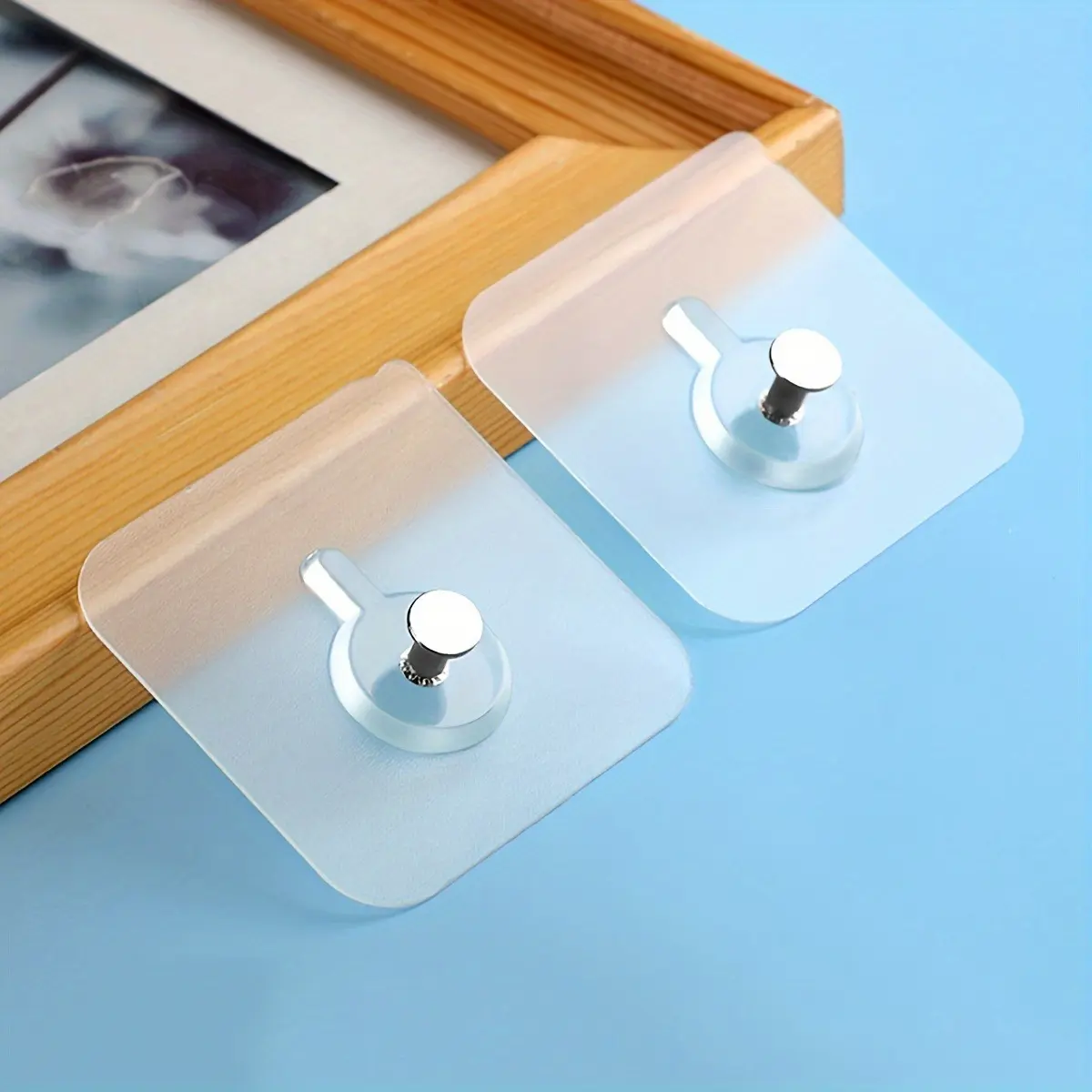 20 pieces of non-porous heavy-duty self-adhesive Hangable wall hooks, strong load-bearing adhesive hooks, Sticky Hooks, No Drill Hook, suitable for hanging photo frames, oil painting frames, wedding photos, home hanging nails, invisible and seamless hooks