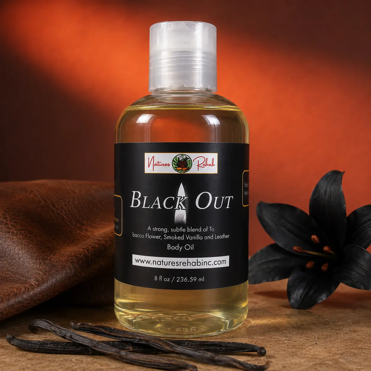 Nature's Rehab Black Out Organic Body 8 Fl Oz | 100% Pure and Natural | Premium Grade Carrier Oil | Body | Expeller-Pressed | Hexane-Free Hydrating Moisturizer