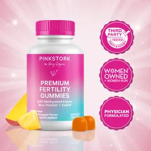 Pink Stork Premium Fertility Supplement Gummies  for Women | CoQ10, Inositol,  Vitamin D3, Folate | Multivitamin + TTC Support | Vegan, Gluten-Free, Made in USA | Women-Owned Wellness Optimum Concepton Support