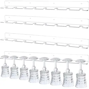 4 Pcs Acrylic Champagne Wall Holder Clear Wine Glass Rack Wall Mounted Hanging Champagne Flute Display Stand for Home Bar Party Supplies (32")