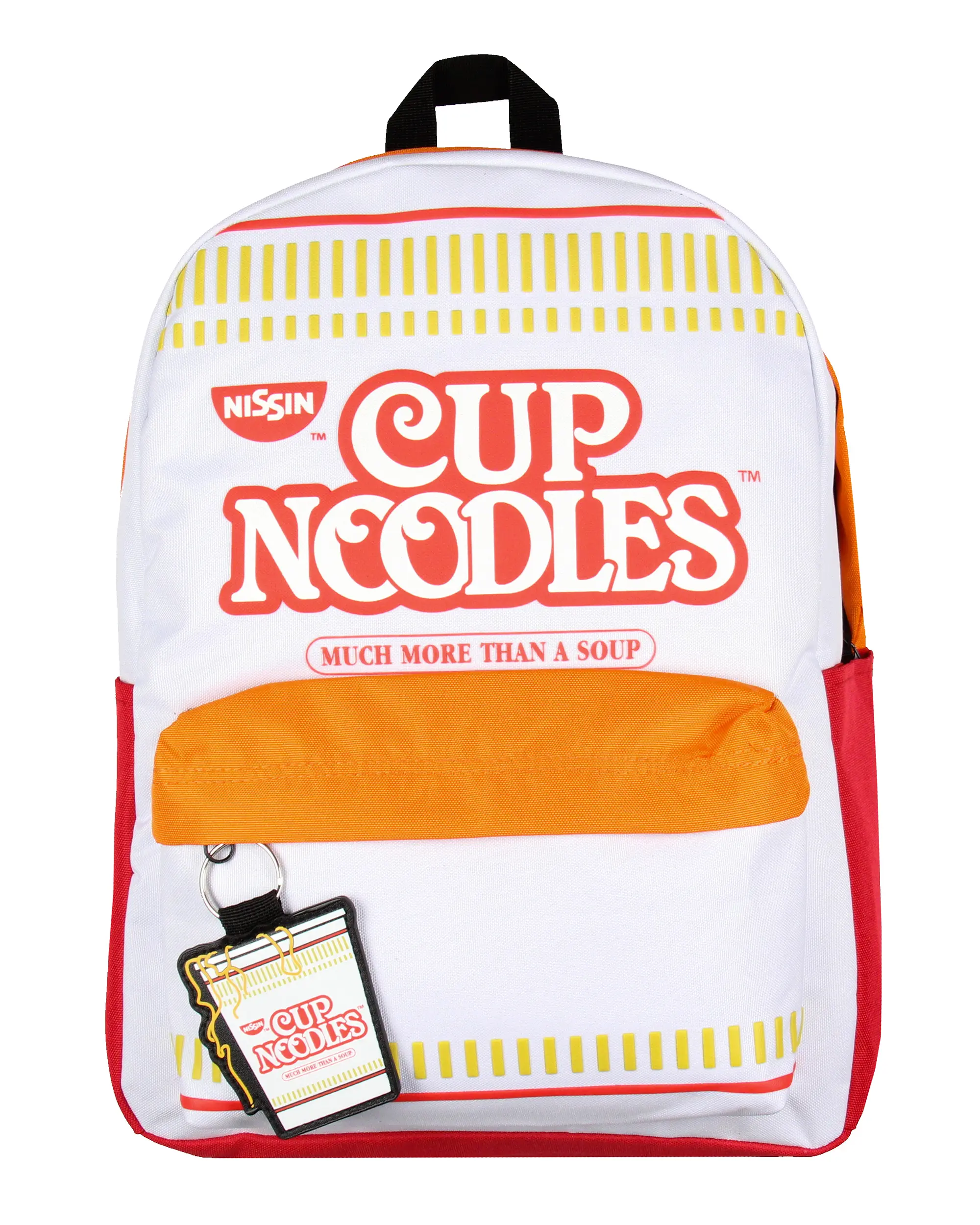 Nissin Ramen Cup Noodles Themed Adjustable Durable Stylish Daypack, Travel Backpack with Padded Laptop Pocket, Adjustable Backpack, Durable Backpack