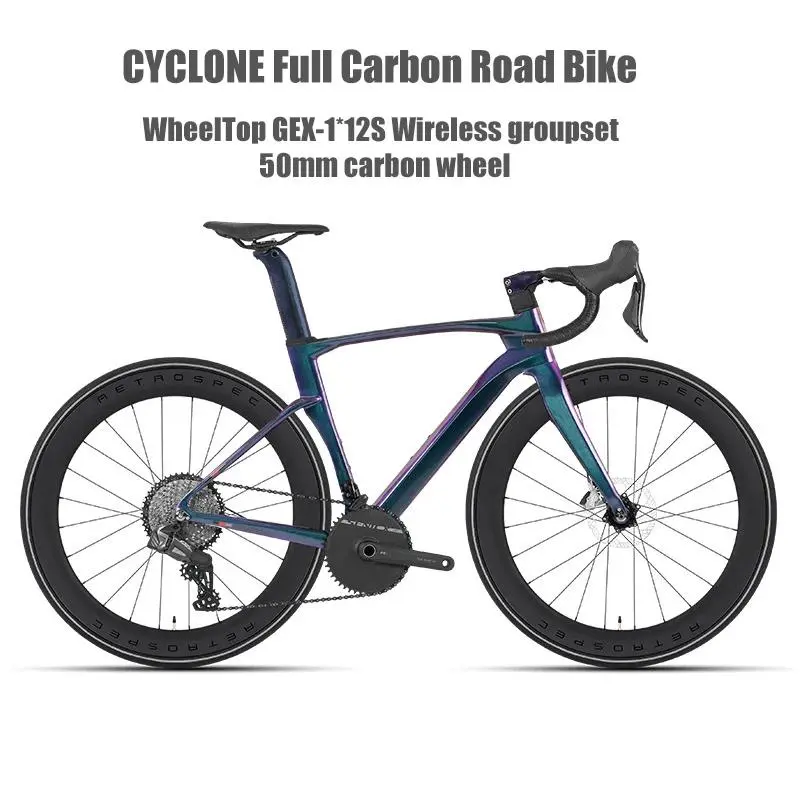 TWITTER Full Carbon Light Weight Wireless Road Bike With WheelTop Wireless Electronic GEX-12S Shifting Carbon Wheels Bicycle