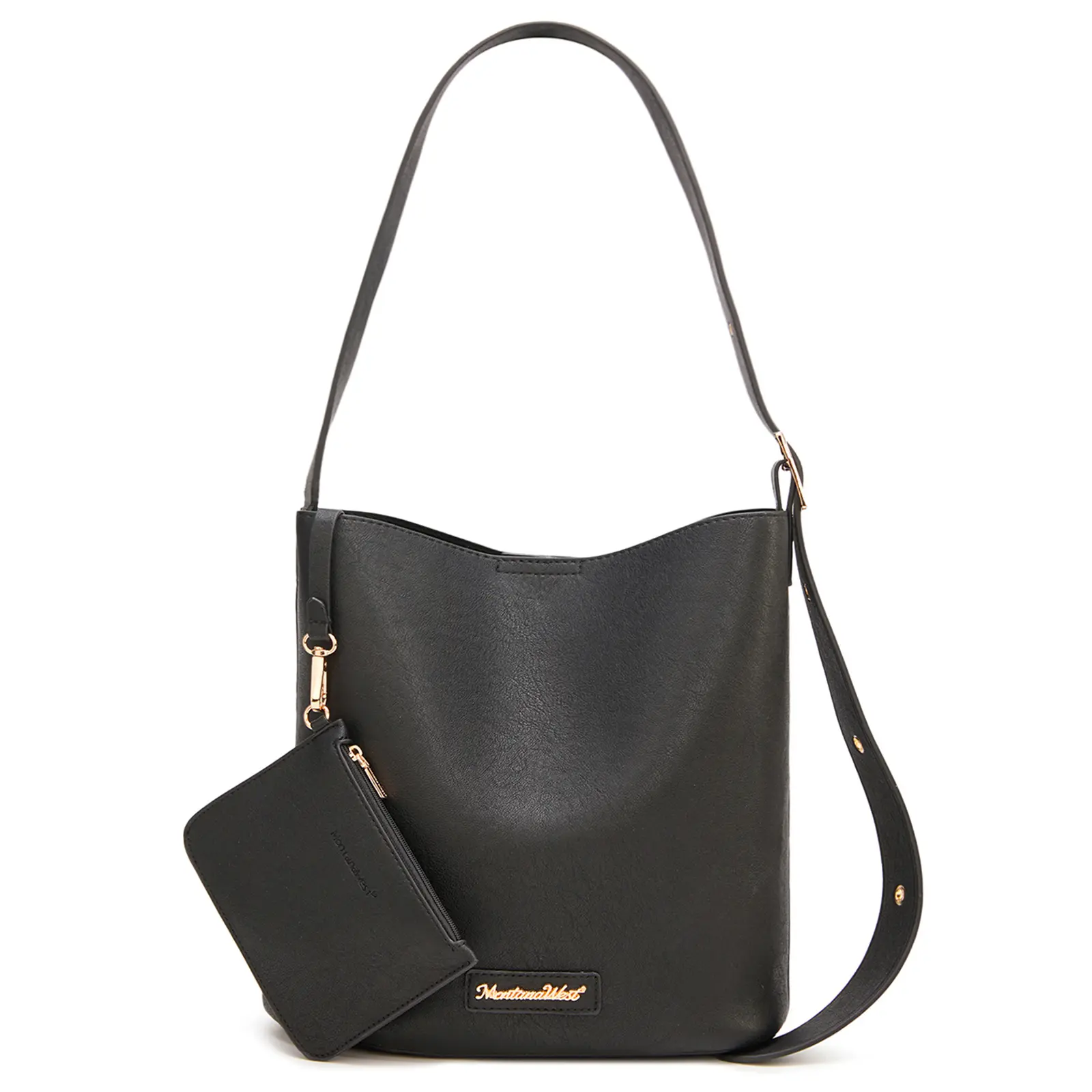 Montana West Bucket Shoulder with Coin Purse and Adjustable Strap for Women
