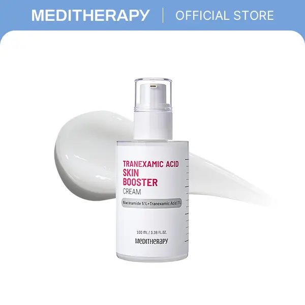 Tranexamic Acid Skin Booster Cream | 3% TXA + 5% Niacinamide for Dark Spots & Hyperpigmentation | Brightening Moisturizer for Even Skin Tone, Clarity & a Radiant Glow | 3.4 Fl Oz | MEDITHERAPY Official