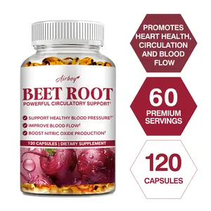 Beetroot dietary supplement, gluten-free, non-GMO, 120 capsules/bottle