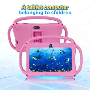 Android 12 7-inch children's tablet 1024x600HD 3000mAh dual camera anti fall learning machine, education and entertainment integrated without adapter, New Year's gift to accompany children's growth