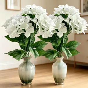 2 pcs artificial flowers, 5 artificial bouquets, plastic material is not easy to fade, UV-proof, maintenance-free, suitable for home decoration, party and wedding table decoration.