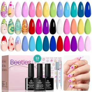 Beetles Gel Nail Polish 20 Colors Nail Polish Pastel Gel Polish Set with 3Pcs Base Top Coat Summer Holiday Nail Gifts for Mom