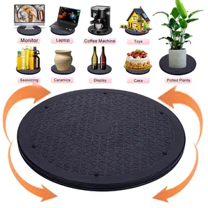 10 Inch Lazy Susan Turntable Organizer, Premium Heavy Duty Rotating Swivel Stand with Steel Ball Bearings for Kitchen Organizers, Model/Rotating Plants/Crafts Stand/TV/Monitor/Laptop (360˚ Rotation)