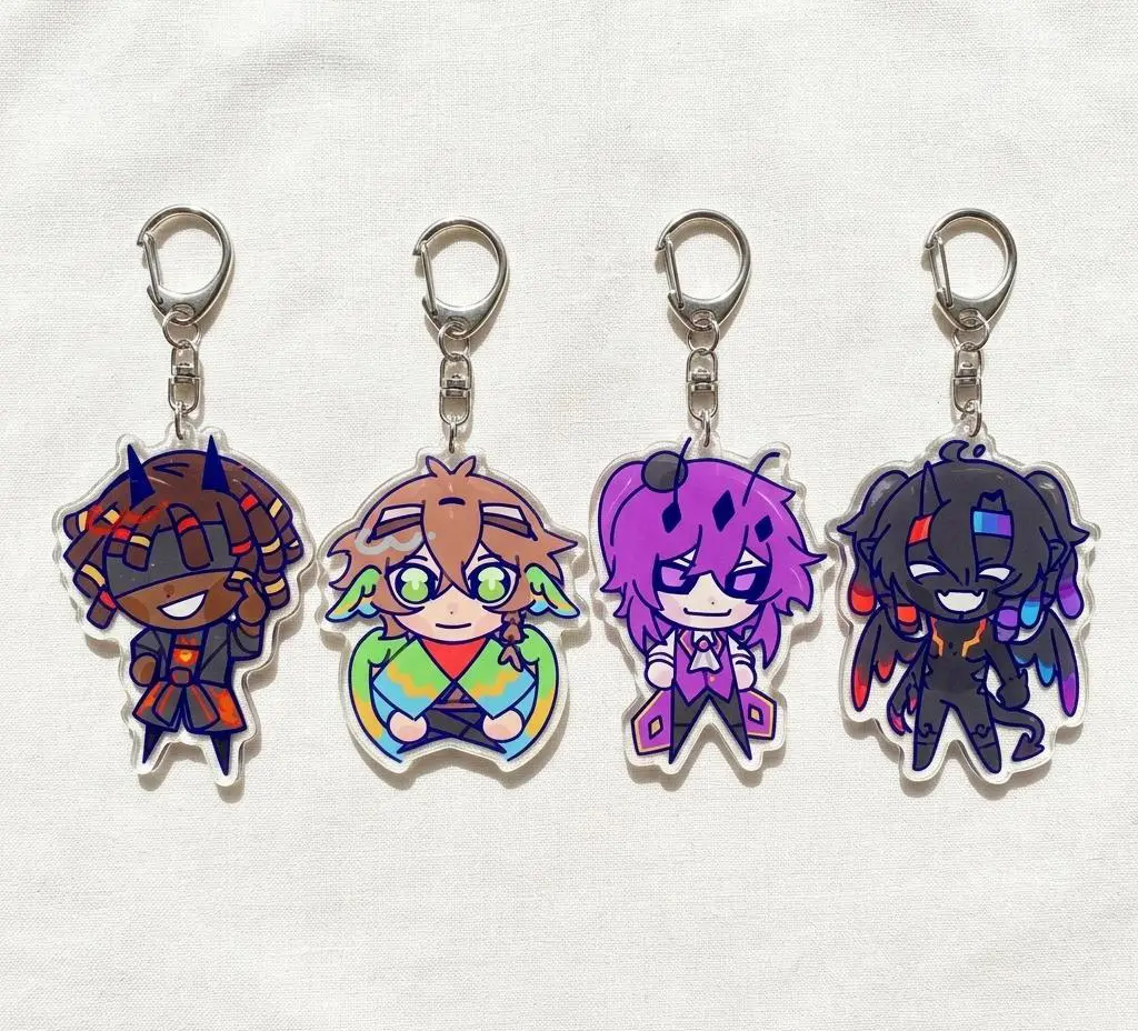 Fan Merch Unstable Universe MCYT Minecraft YT Translucent Acrylic Keychain, Unstable Universe  MCYT Keychains, wemmbu, spokeishere, parrotx2, flamefrags