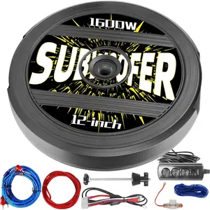 12" Active Spare Tire Subwoofer - 1600W Power, Plug & Play Car Subwoofer with Remote Control Specifically Designed for Spare Tire Well  Deep Bass Car Amplifier Audio System, Easy Installation