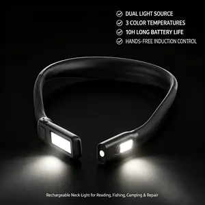Lamicall Multifunctional Adjustable Neck Light - 3 Color Temps, Dual-Light Source, Long Battery Life, USB-C Charging Device, Ideal for Reading, Camping, Outdoor Repairs