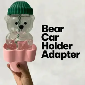 Cute Bear Car Cup Holder Adapter – For Coffee Lovers & Drivers – Secure Cup Holder Insert for Car Drinks & Tumblers – Fun Gift for Car Accessories Fans outdoorfun