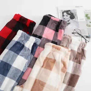 2025  Pajama Pants Warm Flannel Casual Loose Fleece Lounge Pants Sleep Pants Lazy Pants Womenswear Nightwear(Sheets)
