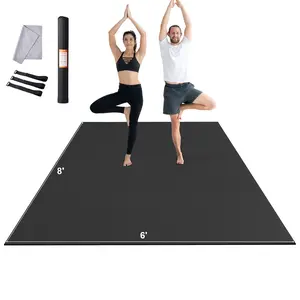 【fathersdaygift】VEVOR Exercise Mat, Non Slip High Density Premium Yoga Mat, Exercise Yoga Mat for Men & Women, Fitness & Exercise Mat with Bag & Carry Strap, for All Types of Home Yoga, Pilate & Floor Workout (8x6ft)