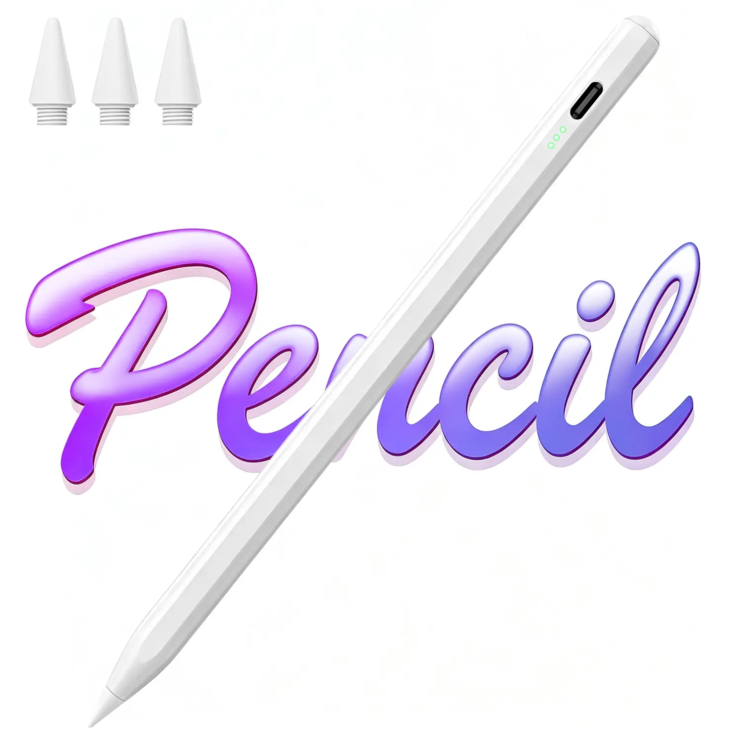 Stylus Pen for iPad 2018-2026, USB-C Fast Charging Pencil, Pixel-Perfect Tilt Sensitivity for iPad 11/10/9/8/7/6/A16, Mini 7/6/5, Air M4/M3/M2 11"/13"/5/4/3, Pro M5/M4 13"/12.9″/11″