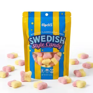 Swedish Style Gummy Candy 1/2 lb – Raspberry Lemon Flavor Butterfly Shaped Chewy Sweet & Sour Gummies, Soft Candy Snack in Sealed Bag for Home, Office, Outdoor Treats & Gift