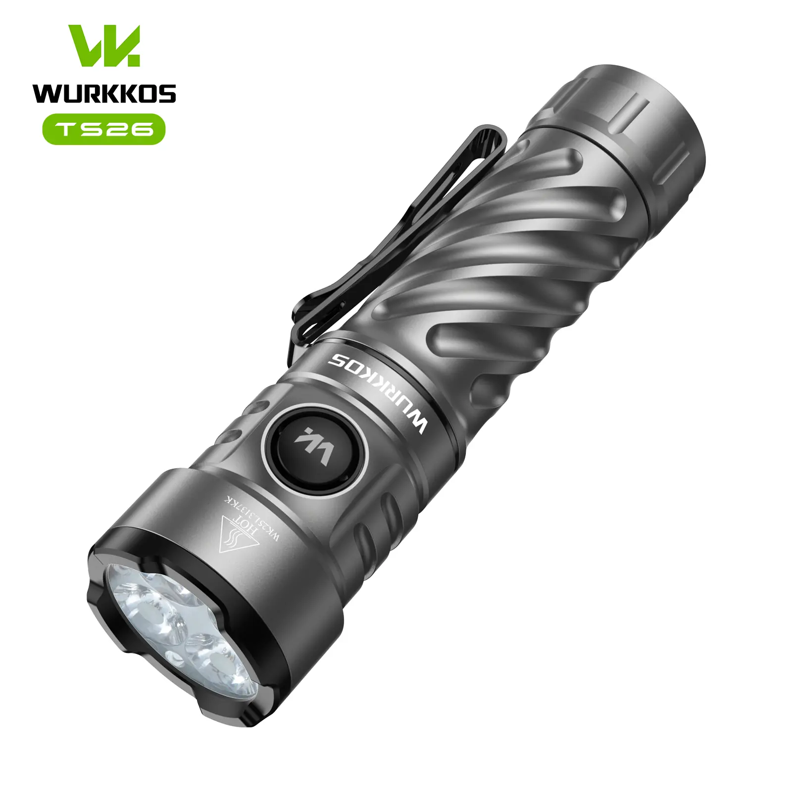 Wurkkos TS26 Anduril Adjustable Rechargeable Zoom EDC LED Flashlight - 3470 Lumens High Lumen Brightness, 197m Range, Boost Motor, Reverse Charging, IPX8 Waterproof Durable, Magnetic Metal Tail Cap, 108g, 2.8v-4.2v/3v-4.2v, for Outdoor Camping & Home Use,