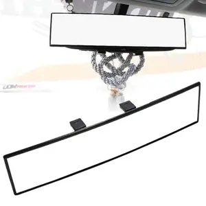 iJDMTOY Universal Fit Front 300mm 12-Inch Wide Curve Clip On Rearview Mirror For Car SUV Van Truck-Glass Material Blind Spot