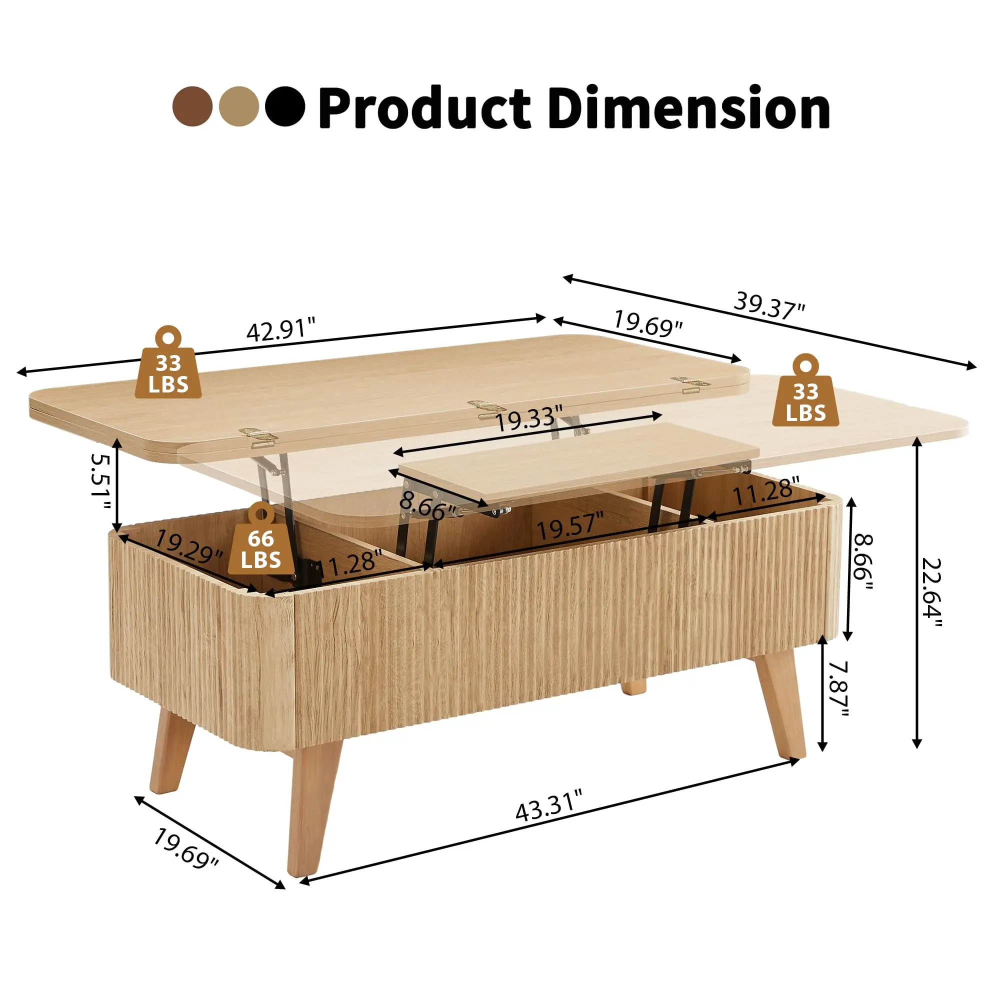 42.91" Partial Assembly (Natural)