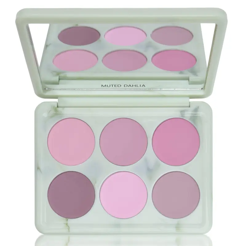 Adept Cosmetics - Muted Dahlia 6-Shade Cool Toned Pink Blush Palette – Matte Powder Blush with Soft-Focus Airbrushed Finish, Buildable Color