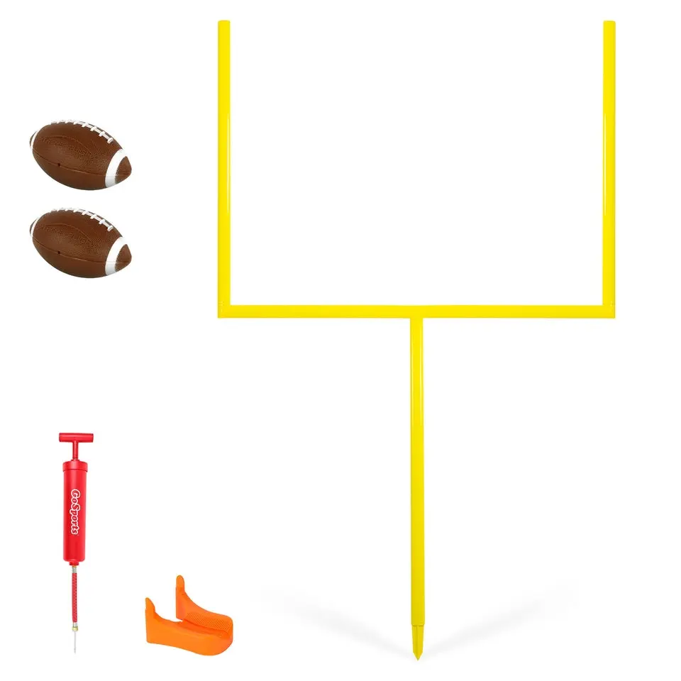 GoSports 6 ft Football Field Goal Post Set, Football Equipment, Long‑Kick Challenge