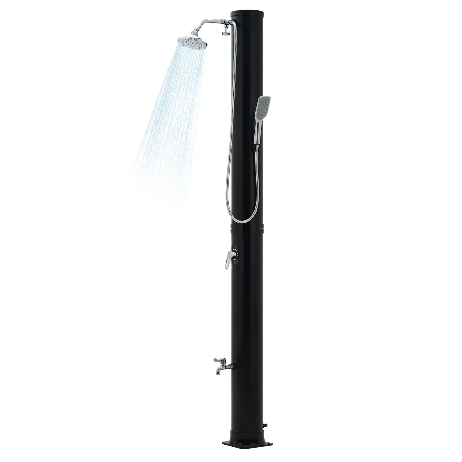 Outdoor Pool Shower Station – 35L Freestanding Solar Heated Shower with Handheld Spray Wand, Adjustable Temperature & Weather Cover