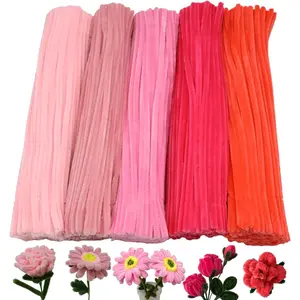 500 count Pink Series Pipe Cleaner Craft Set in 5 Assorted Colors,Fluffy Pipe Cleaners Chenille Stems for Christmas DIY Decorations,Art Projects