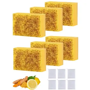 LMMAKE Natural Lemon Turmeric Kojic Soap for Face & Body Deep Cleansing for Smooth Skin Suitable for Men & Women Nourishing & Gentle Formula