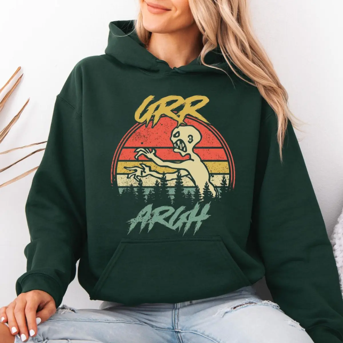 Grr Argh Zombie Vintage T Shirt, Buffy Inspired Halloween Tshirt, Horror Movie Tee, 90s Zombie Hoodie, Unisex Sweater Pullover Tee