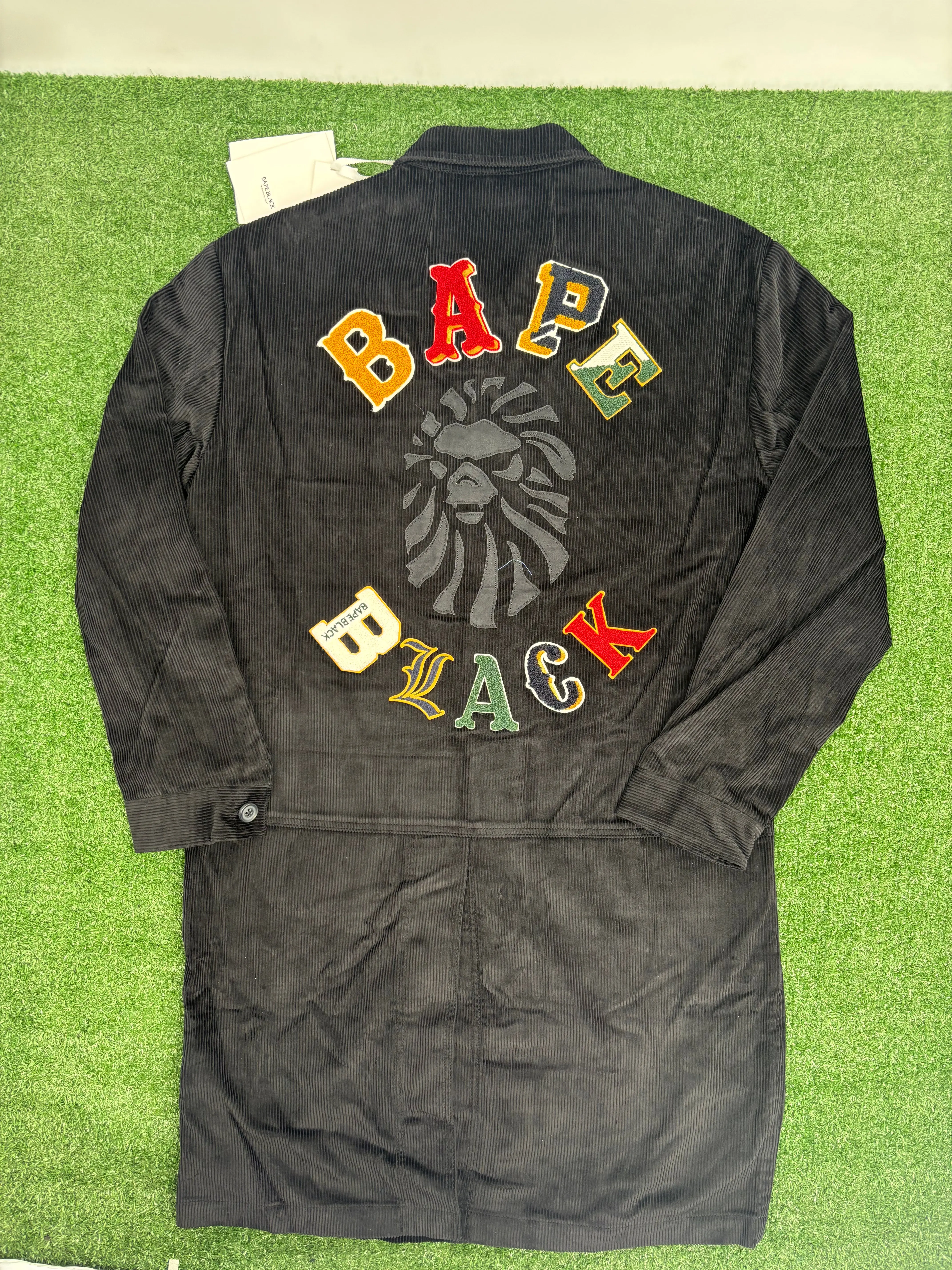 BAPE Black Japan Corduroy Black Down Work Jacket Size Large