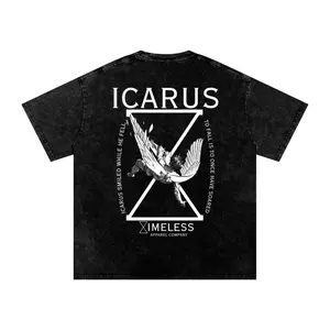 ICARUS FALLING Acid Wash Oversize T-Shirt - 250 GSM