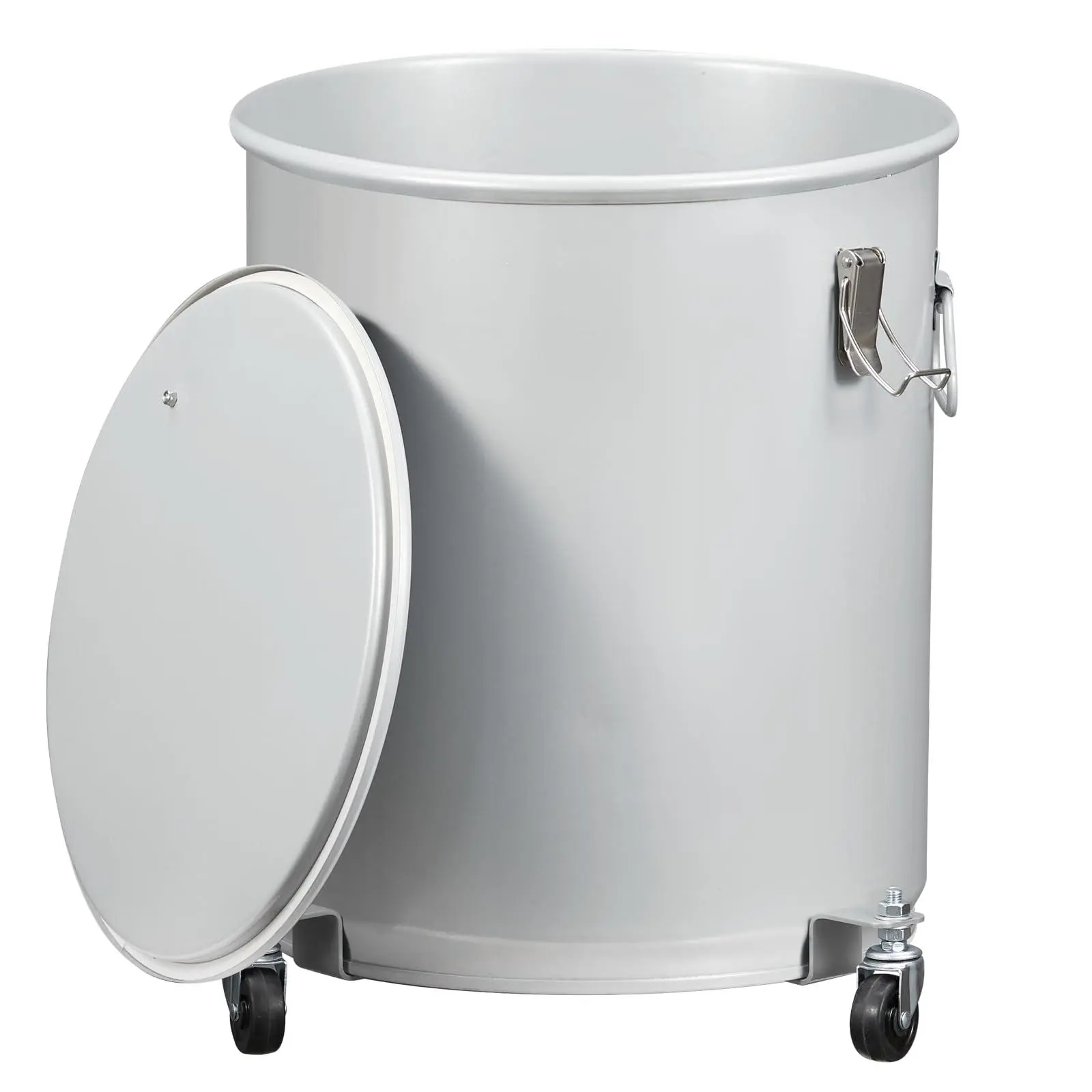 16 Gallon Fryer Grease Bucket, Oil Disposal Caddy with Caster Base, Steel Fryer Oil Transport Container with Rust-Proof Coating, Oil Transport Container with Lid & Filter Bag for Cooking Restaurant