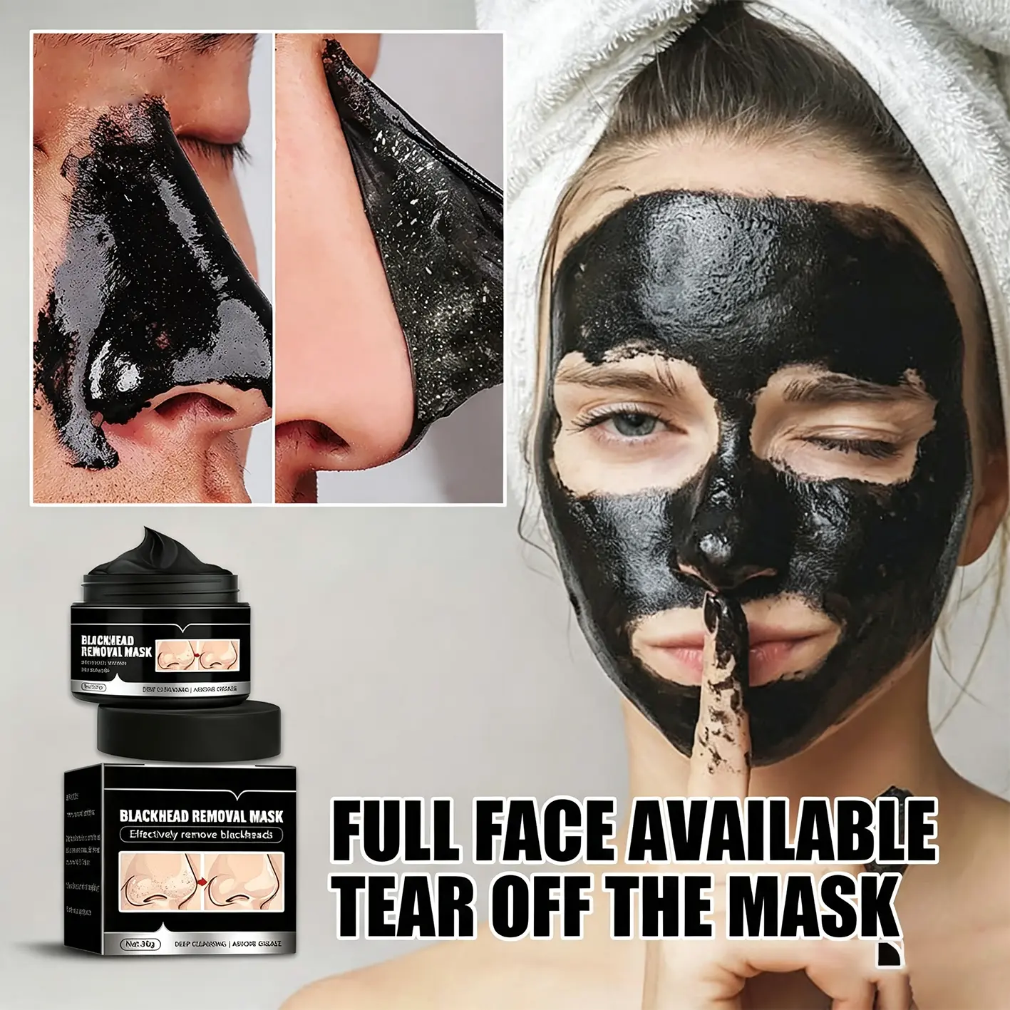 Black mask, which provides a gentle cleansing for the skin, making the nose look fresher and more moisturized. Facial care with bamboo charcoal mask, making your skin appear smoother. Clear