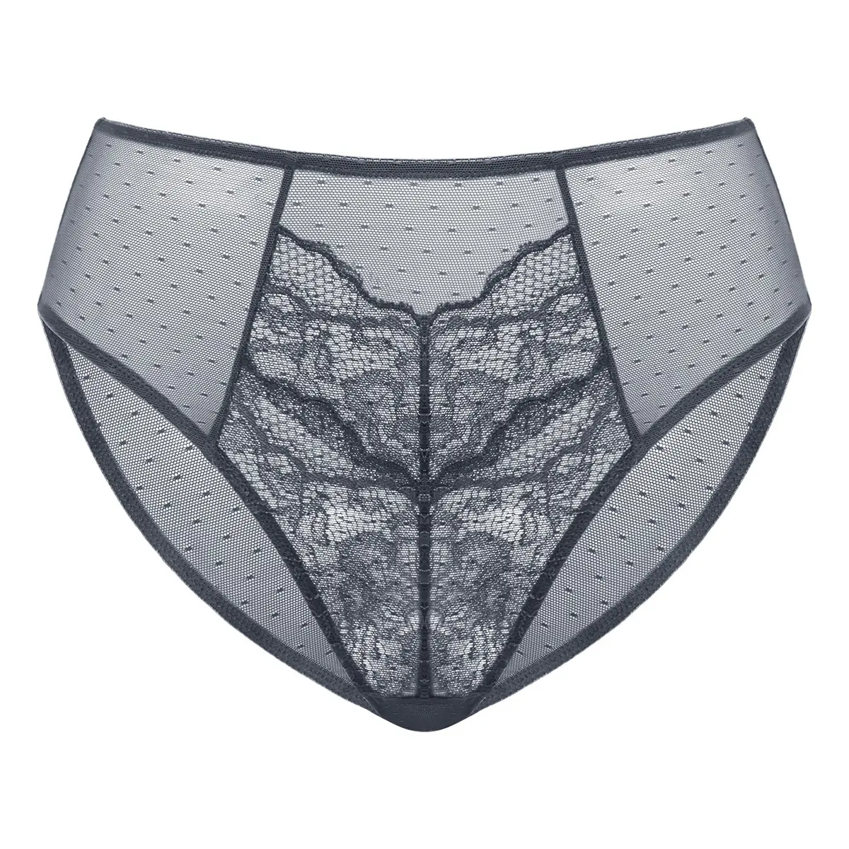 HSIA Enchante Floral Lace Sheer Mesh Back High-Rise Brief Matching Panty Underwear