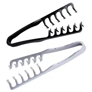 2 Packs Texture Comb - Wide & Fine-Tooth Volumizing Hair Styling Tool, Anti-Frizz Fluffy Hairbrush for Men & Women, Suitable for All Hair Types (Black + Gray) YRAKOZIN