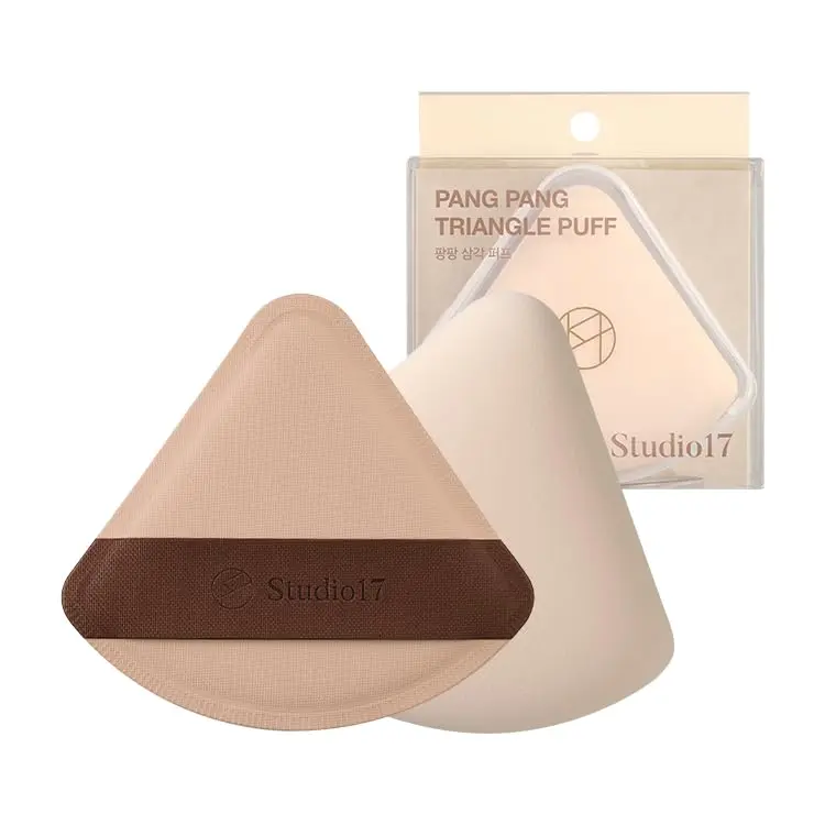[Studio17] Pang Pang Makeup Powder Puff (Triangle/Droplet ) - Latex Big Makeup Sponge for Foundation | Fluffy Cushion Puff with Narrow Tip | Korean Makeup Puff for Foundation and Powder