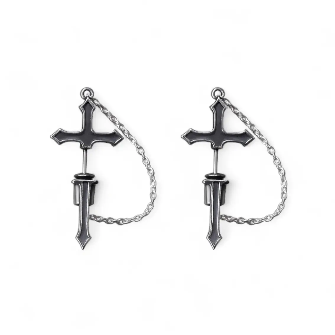 Cross Stud Earrings for Men Women