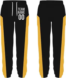 SGS Sports Gear Custom Sweatpants, Personalized Standard Design with Name & Number Sweatpants for Men, Women, Youth & Kids, Yellow - Black