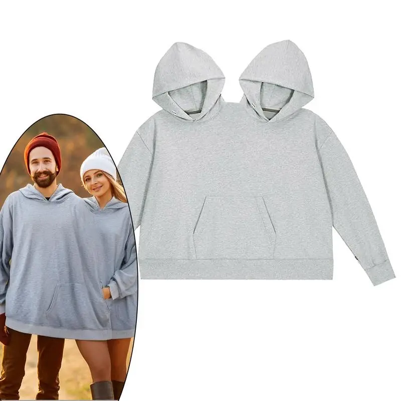 Matching Grey Hoodies for Couples, Couple hoodies, Double hoodies, Couple sweaters,  Round neck sweatshirts- Oversized Crewneck Long Sleeve Unisex Casual Wear - Perfect Valentine's Day Gift - Women's & Men's Suits