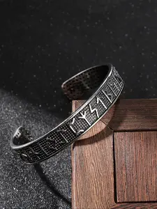 Vintage Odin Rune Open Alloy Chain Bracelet, Nordic Norway Style Accessory, Fashion Trendy Party Jewelry, Father's Day Valentine Birthday Gift, Adjustable Bracelets
