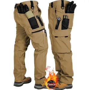 Men's Heavy Duty Tactical Winter Pants - Thickened Warm Work Pants, Multi-Pocket Design, Beige/Tan/Black/Gray/Blue/Green/Red/White - Compatible with MOLLE System, Suitable for Hiking, Hunting, Military, Construction - Four Seasons Outdoor Pants, Men's Win