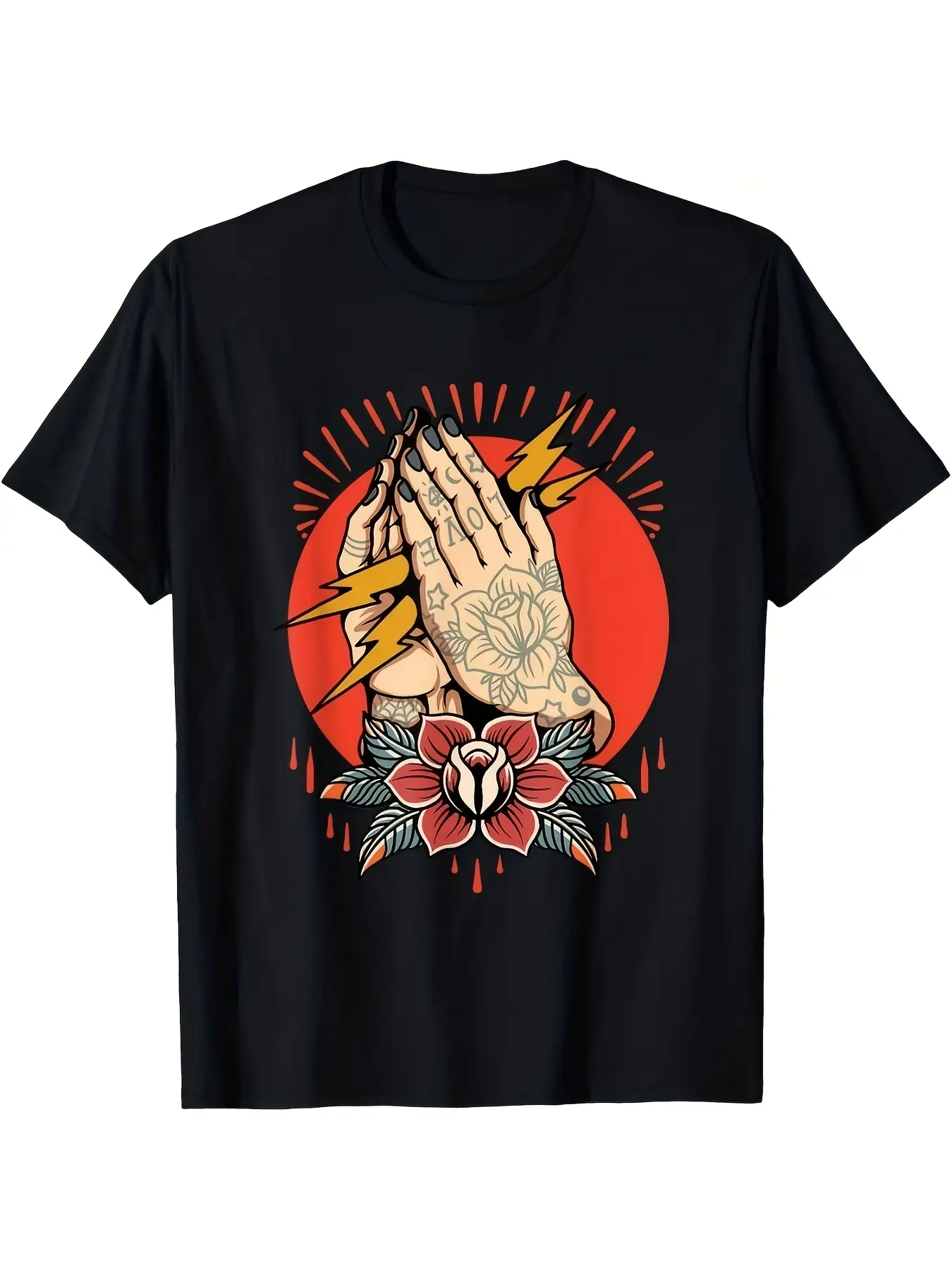 Black Short Sleeve Tattoo Artist T-Shirt with Vibr unisex soft cotton short sleeve t shirt, vintage graphic casual tee for men women teens, perfect birthday holiday gift for camping travel gym daily street  wear