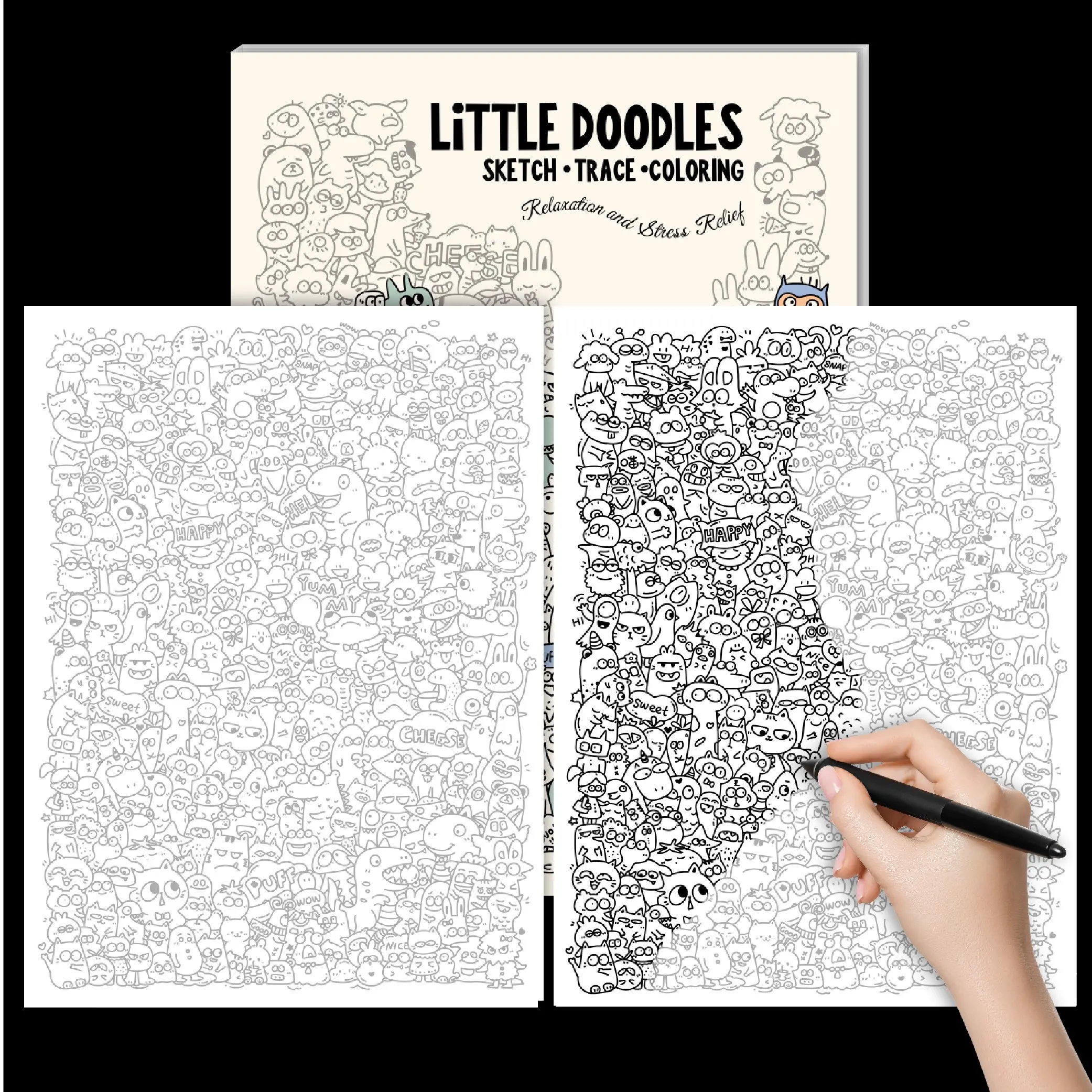 Kids' Doodle and Drawing Practice Book, Focus Training Art Activity Journal to Support Hand-Eye Coordination and Creativity