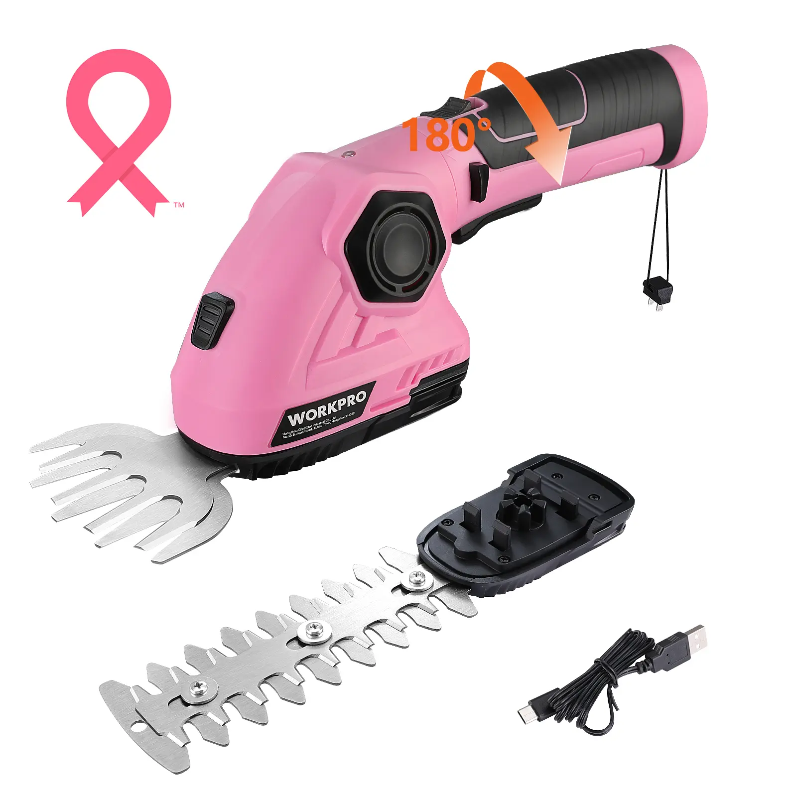 #summersale WORKPRO 7.2V Cordless Grass Shear & Shrubbery Trimmer - 2 in 1 Handheld Hedge Trimmer Electric Grass Trimmer Hedge Shears/GrassCutter 2.0Ah Rechargeable Lithium-Ion Battery and USB Cable Included