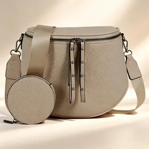 Large Fashion Crossbody Bag for Women, Sleek Solid Color Sling Bag with Adjustable Strap and Detachable Coin Purse for Daily Work, Fashion Crossbody Bags